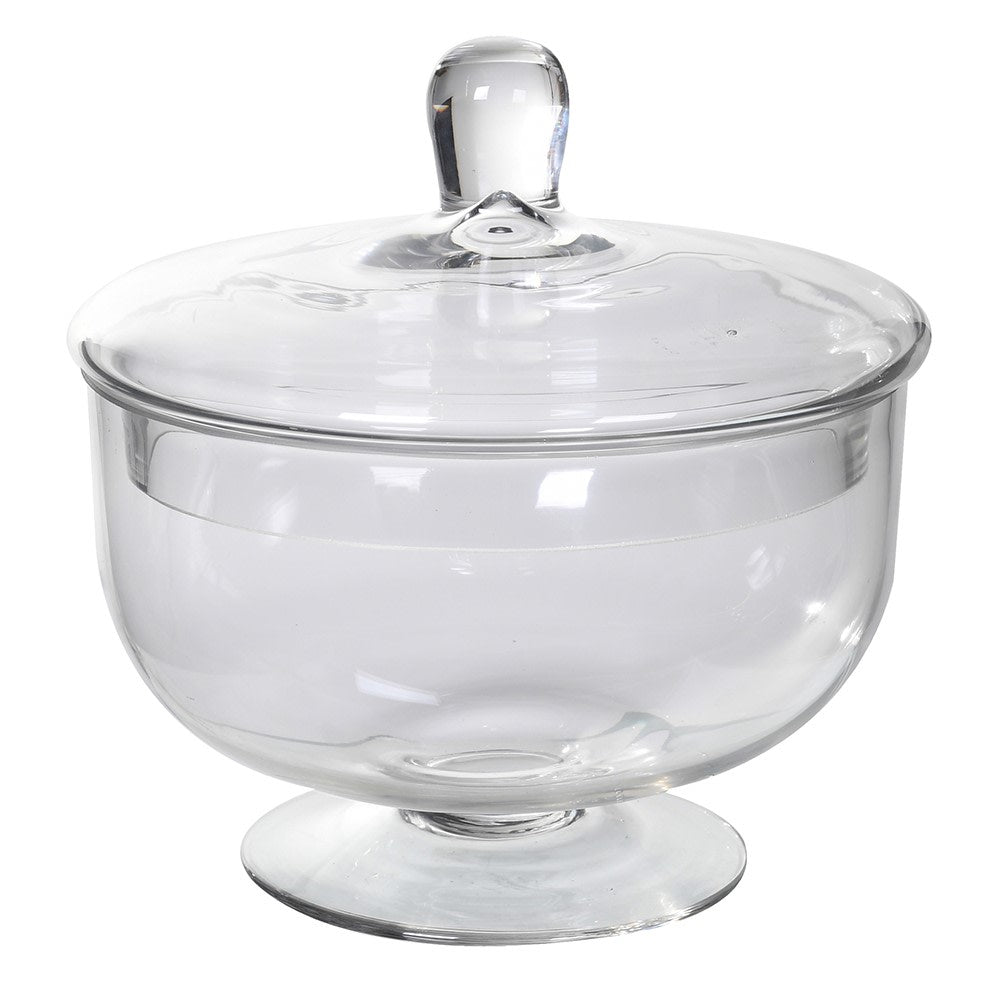 Small Squat Glass Lidded Jar - Versatile Storage Solution