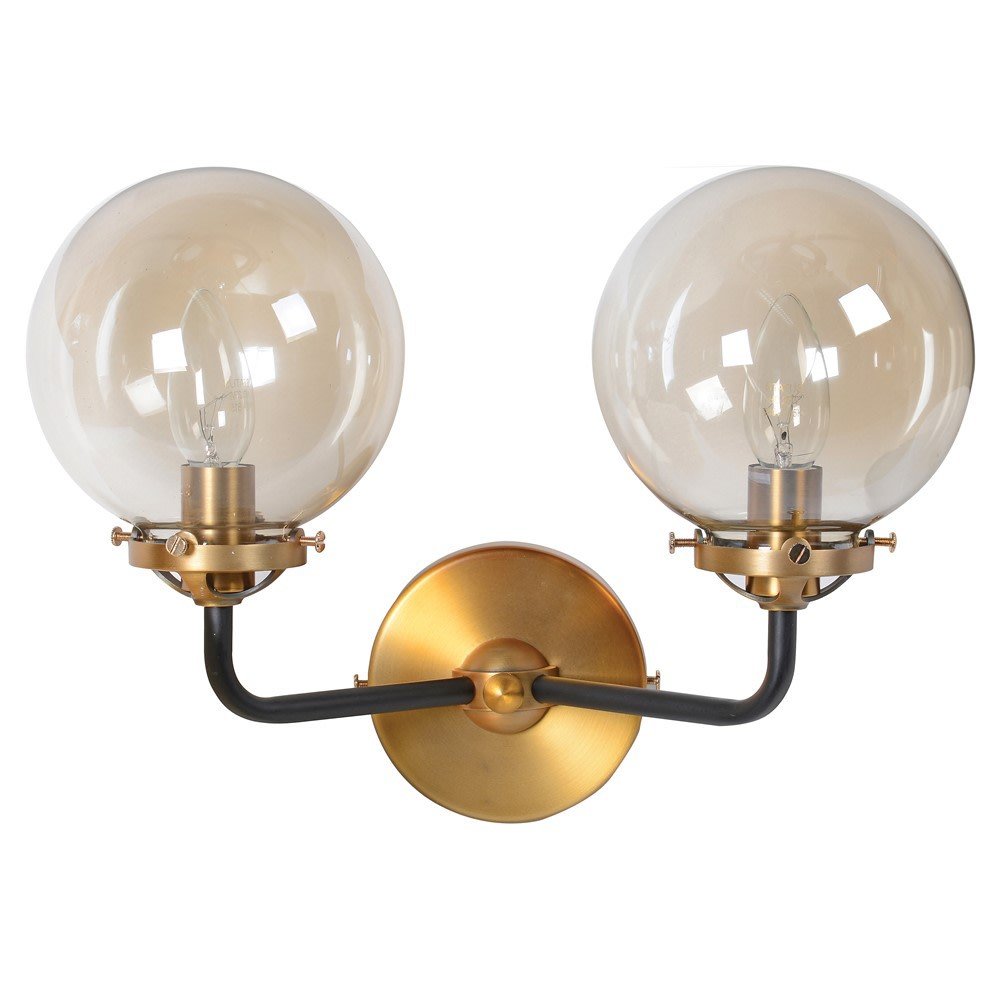 Smoked Double Ball Wall Sconce