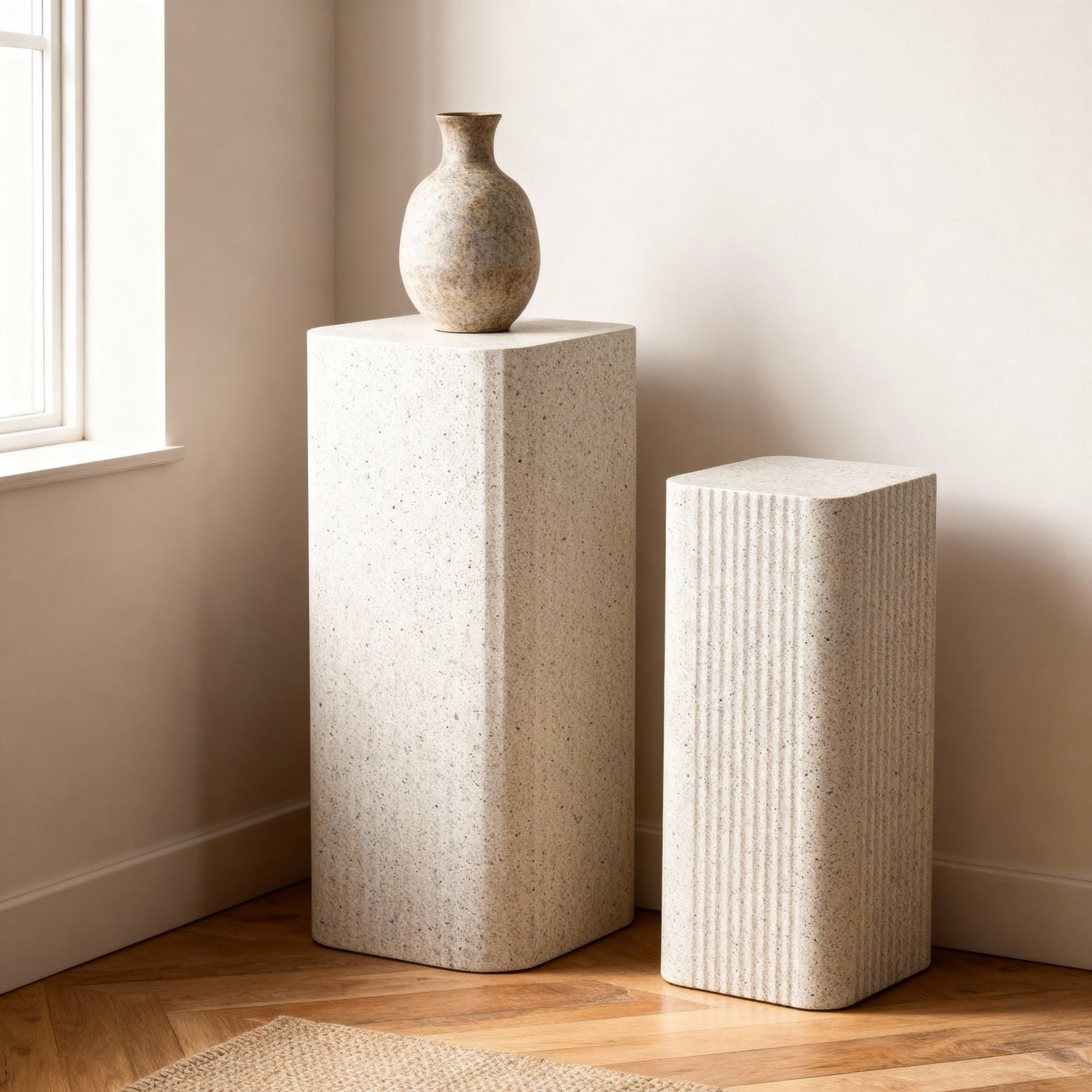 Square White Pedestal - LUXONAS