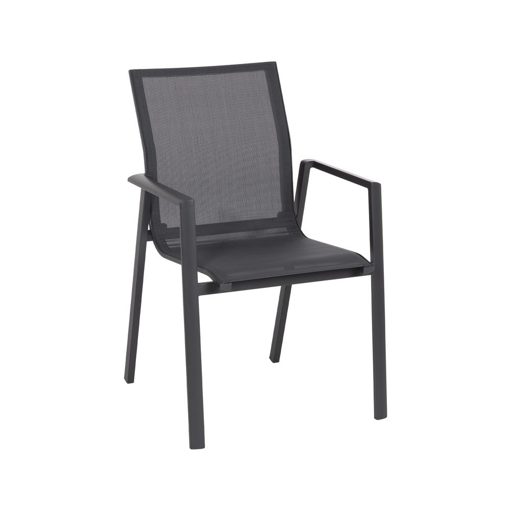 Stackable Aluminum and Textilene Chair 56.5 x 61.5 x 88.5 cm