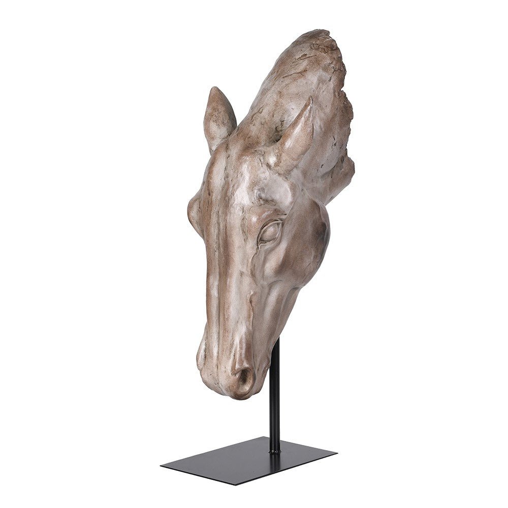 Stone Effect Horse Head Sculpture