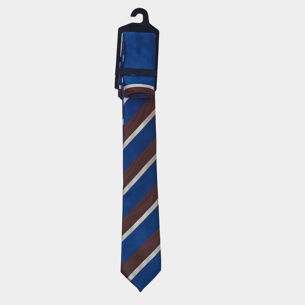 Stripe Design Tie and Pocket Square Set