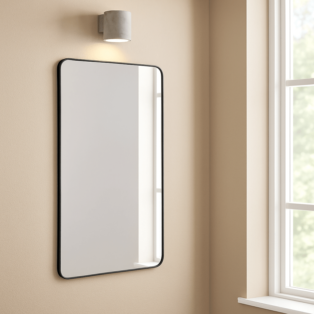 Stylish Black Metal Frame Mirror - Modern Design - LUXONAS
