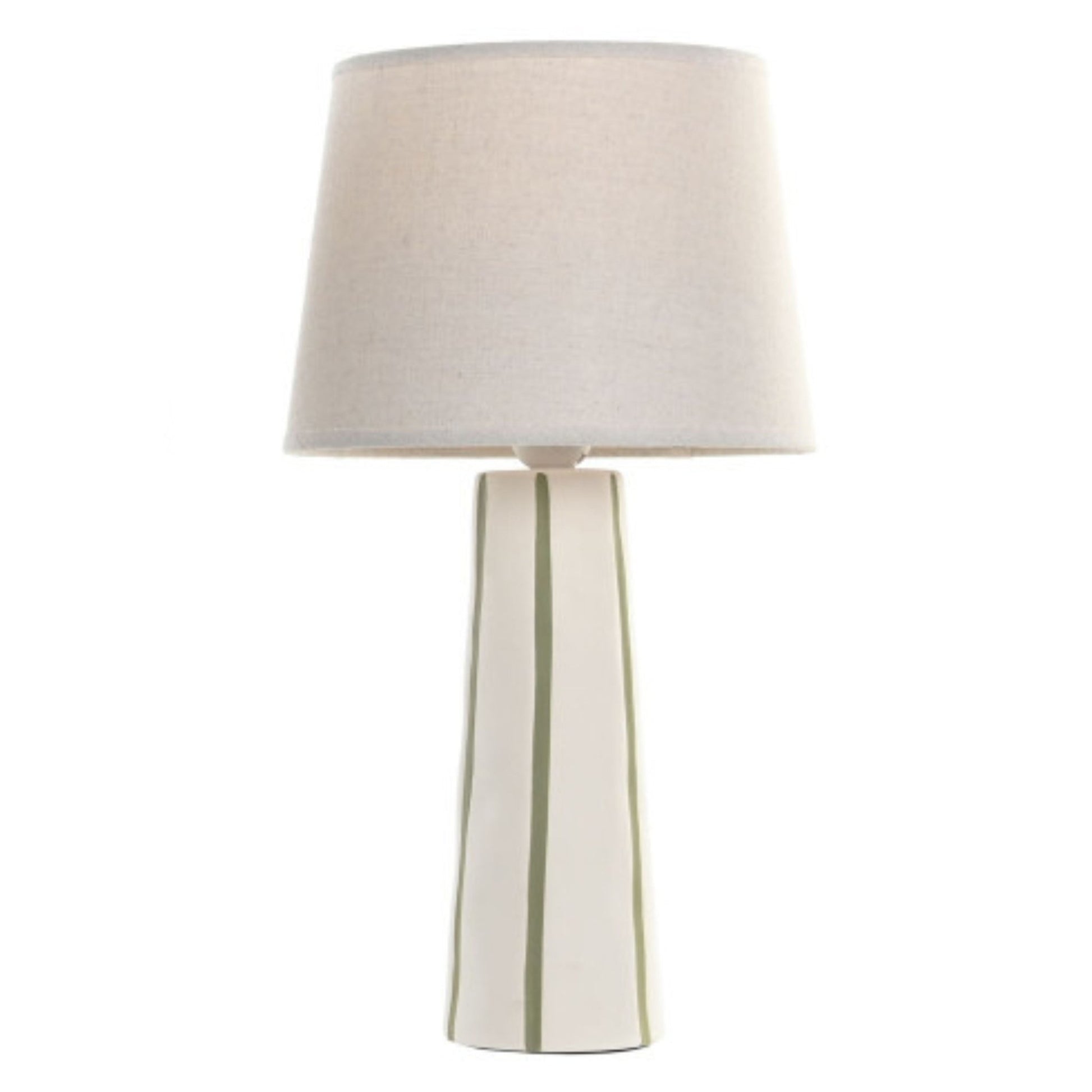 Stylish Tall Ceramic Striped Table Lamp - LUXONAS