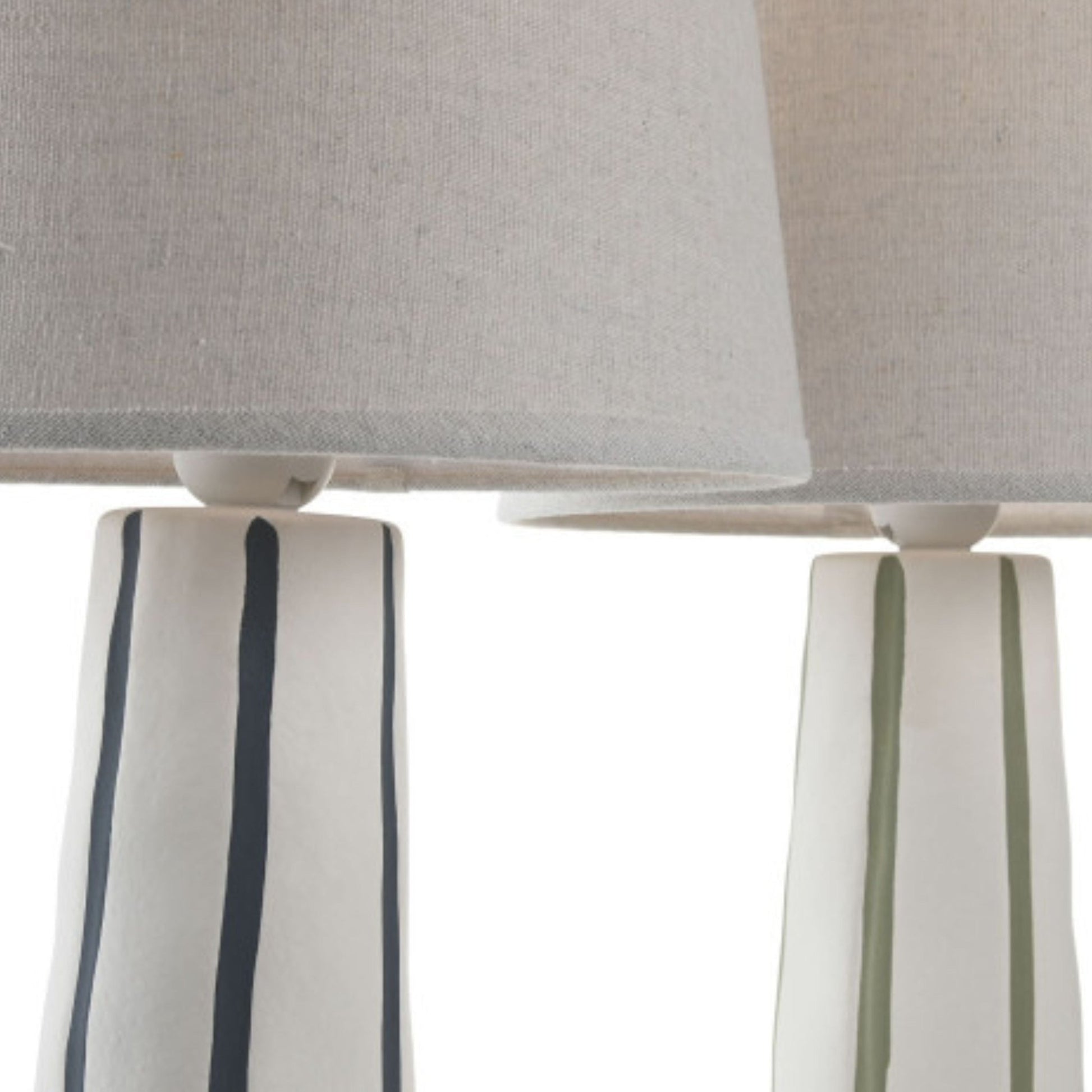 Stylish Tall Ceramic Striped Table Lamp - LUXONAS