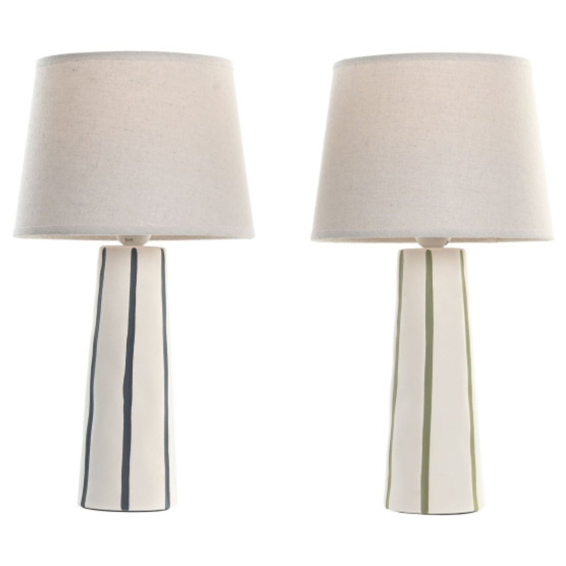 Stylish Tall Ceramic Striped Table Lamp - LUXONAS