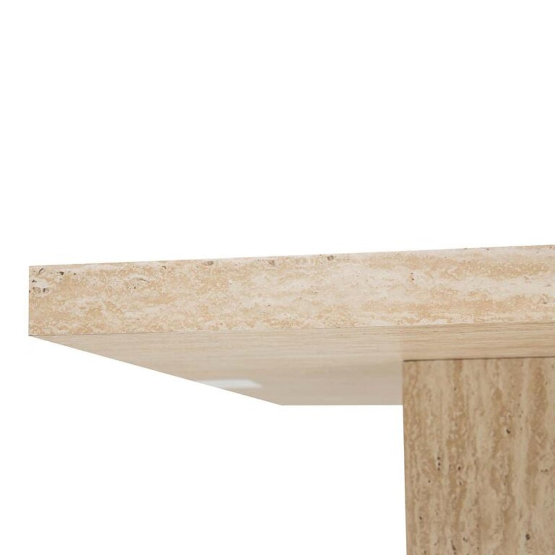 Travertine Effect Square Coffee Table - LUXONAS