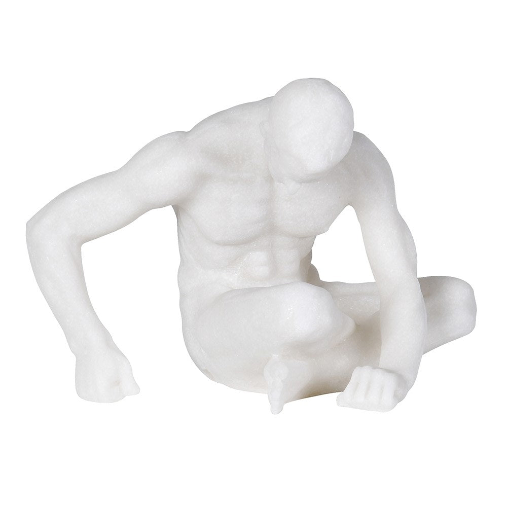 Troubled Sitting Man Sculpture