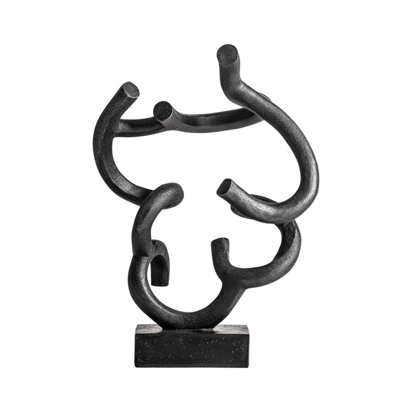 Vandy Deco Figure - Contemporary Black Resin Decorative Sculpture