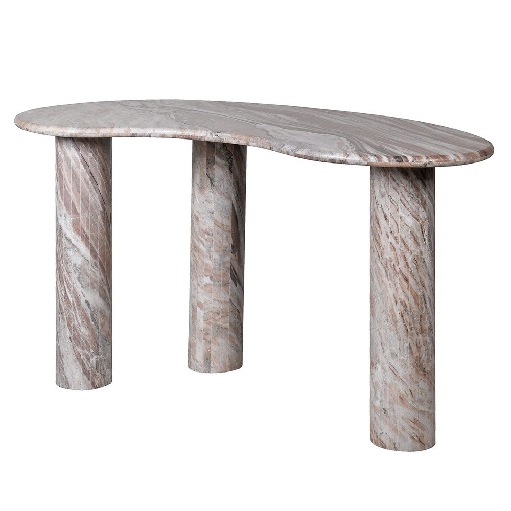 Viarla Marble Console - Elegant Marble and Iron Design