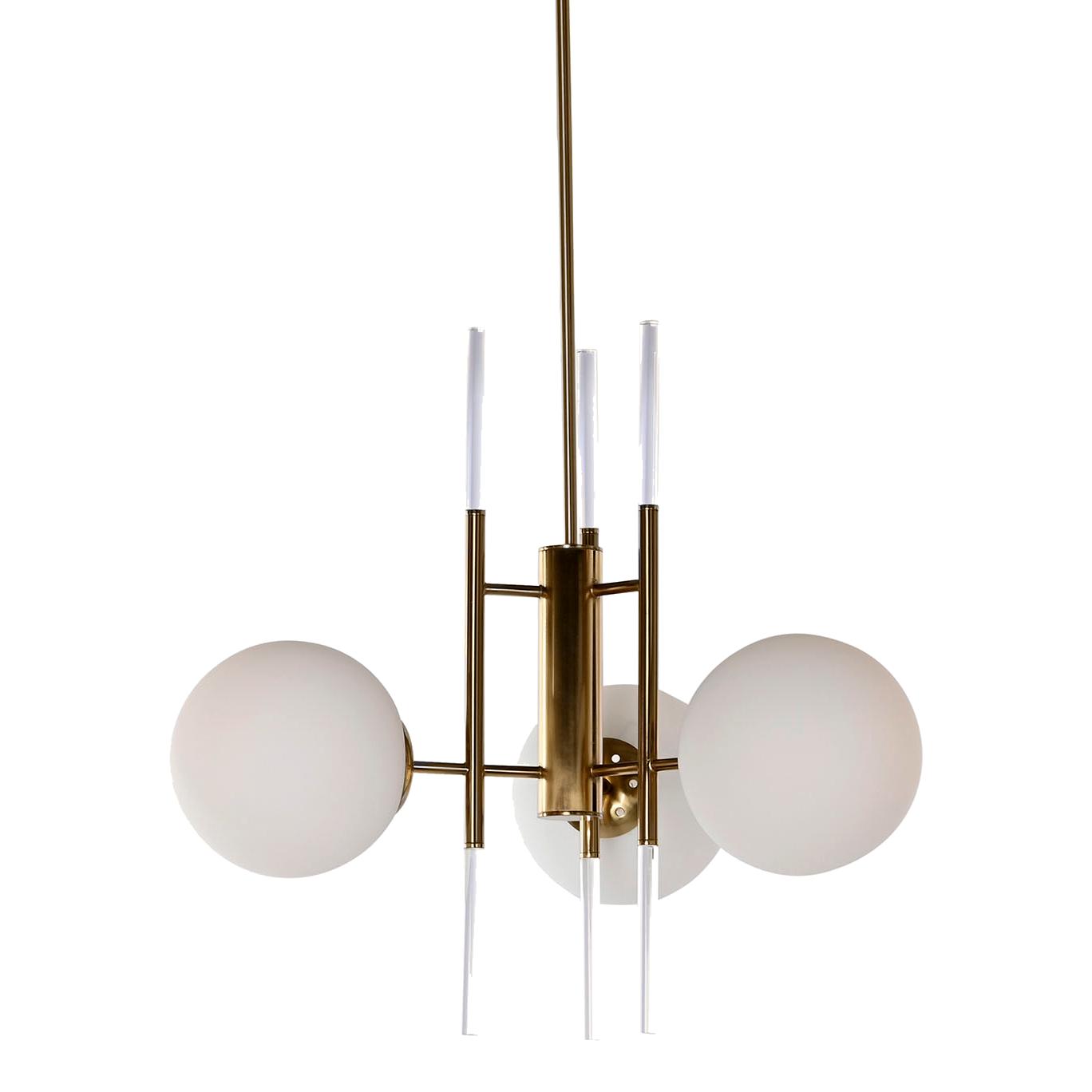 White 3 Ball Ceiling Chandelier - LUXONAS