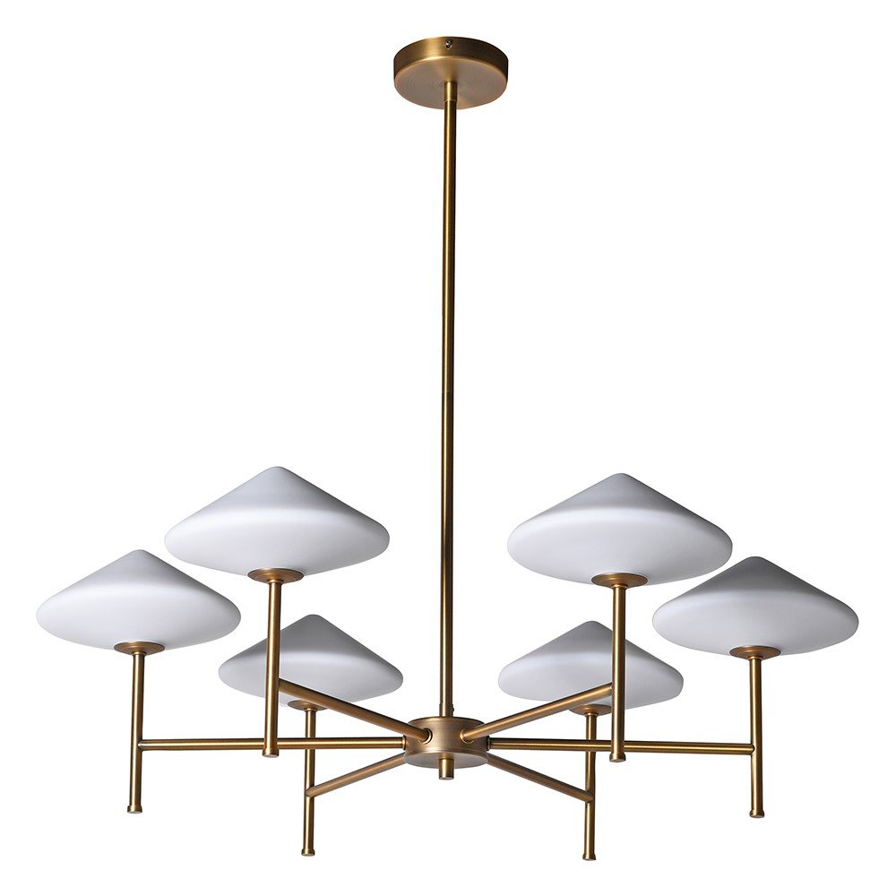 White 6 Shade Ceiling Light