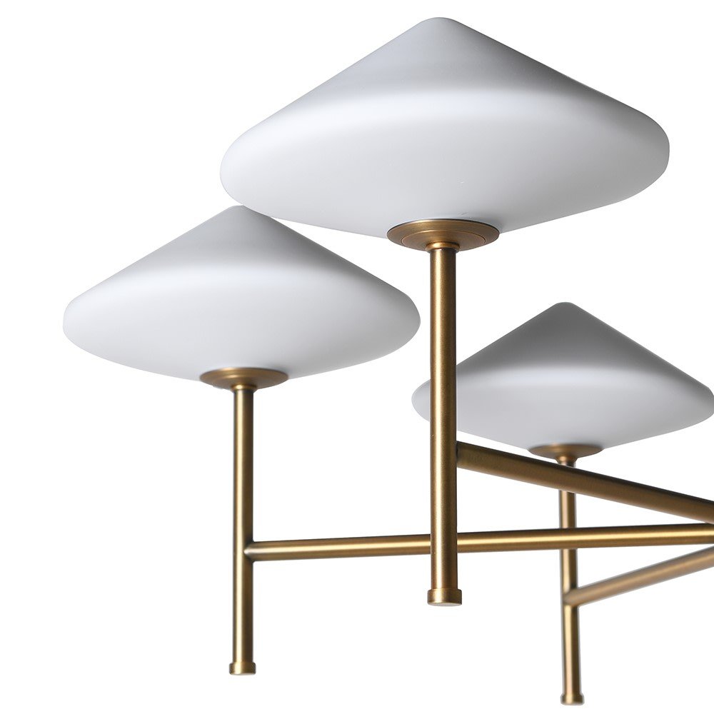 White 6 Shade Ceiling Light - LUXONAS