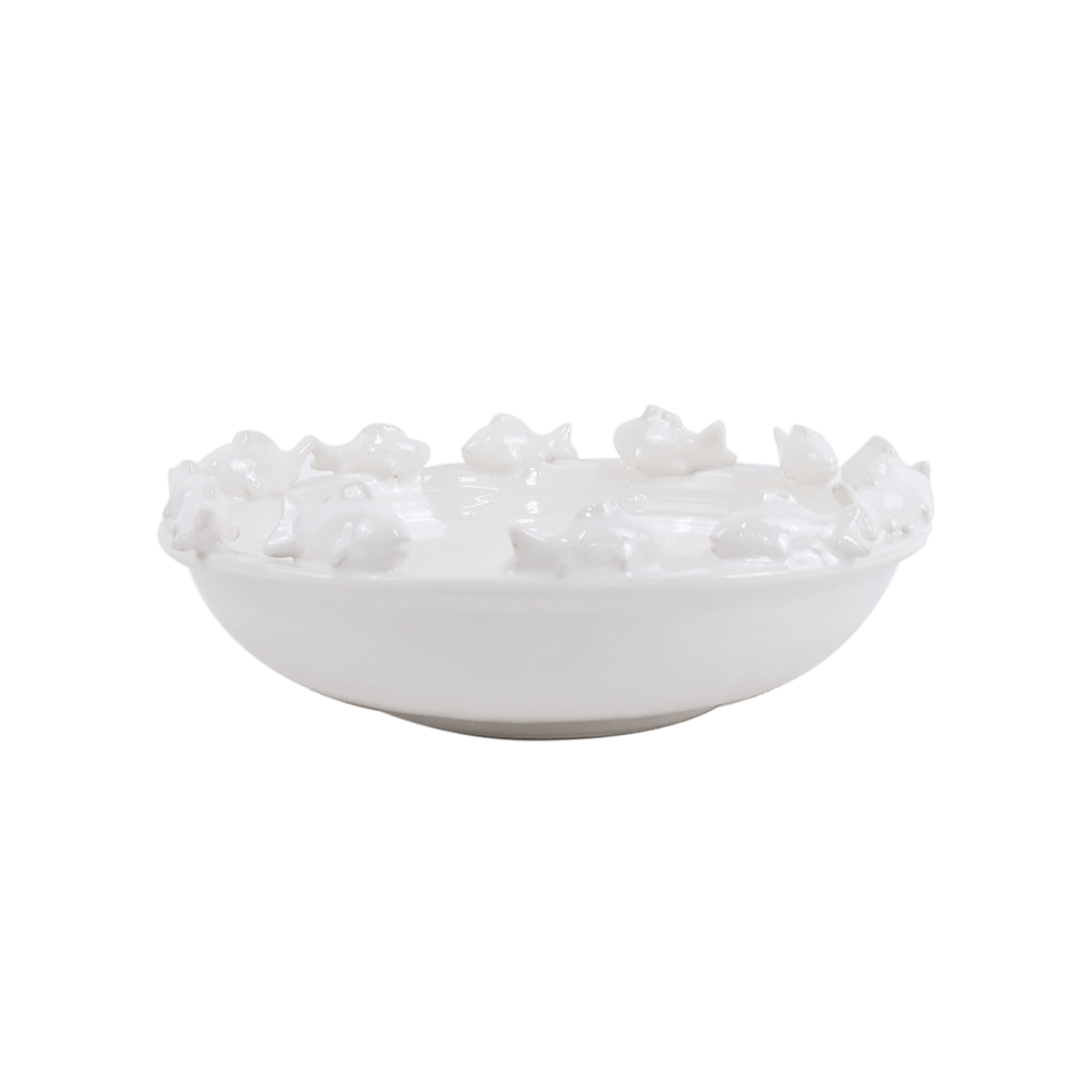 White Ceramic Fish Centerpiece Bowl