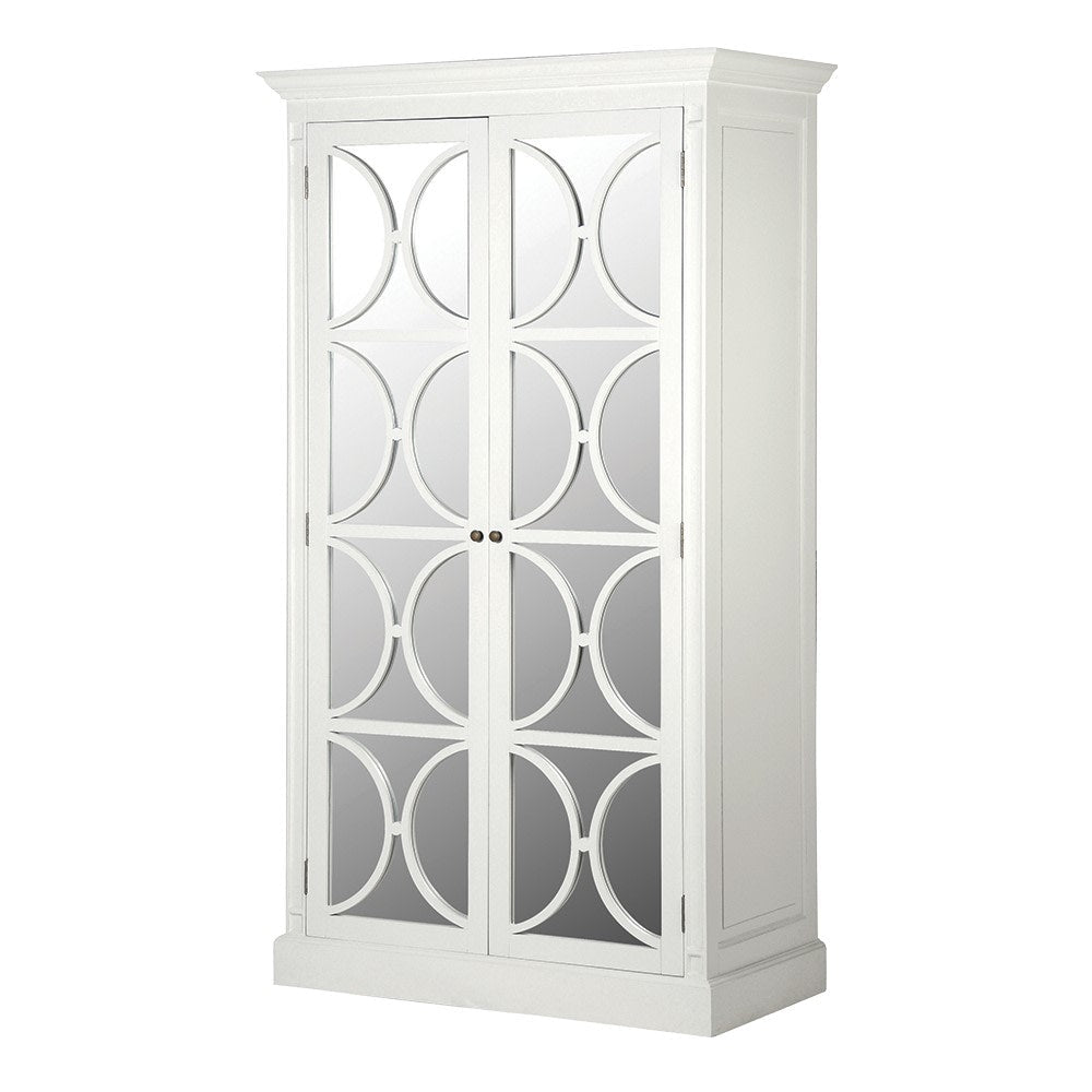 White Lysa 2 Door Mirrored Wardrobe