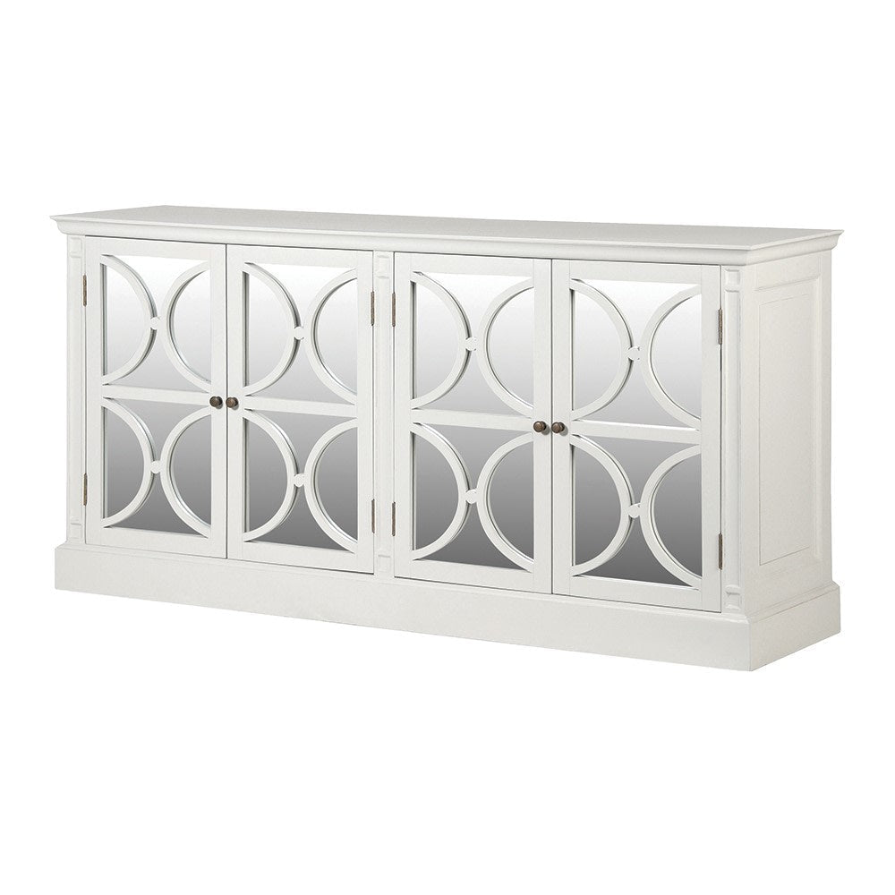 White Lysa 4-Door Mirror Sideboard