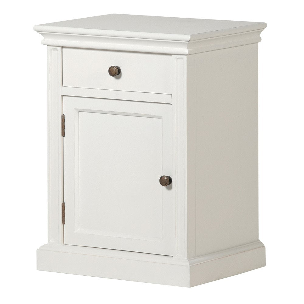 White Lysa Single Drawer Bedside