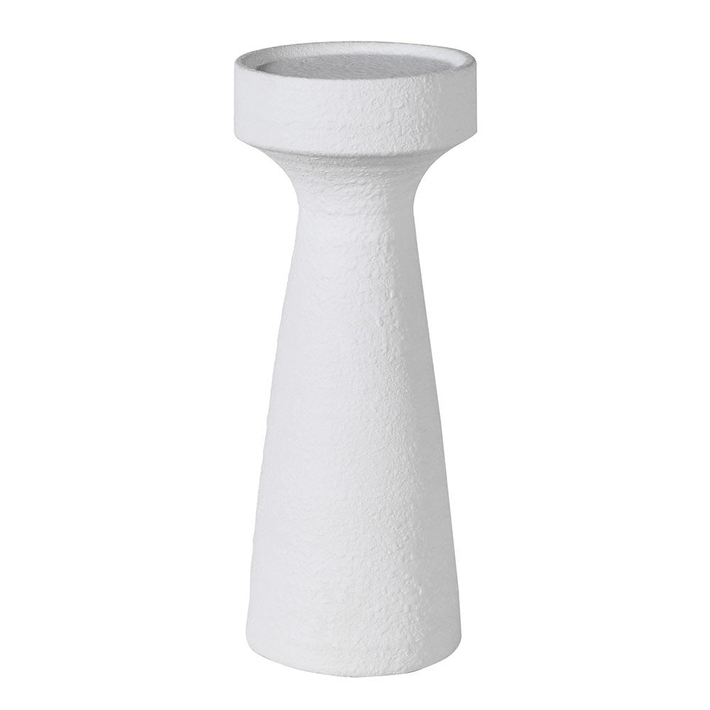 White Small Plaster Candleholder - LUXONAS