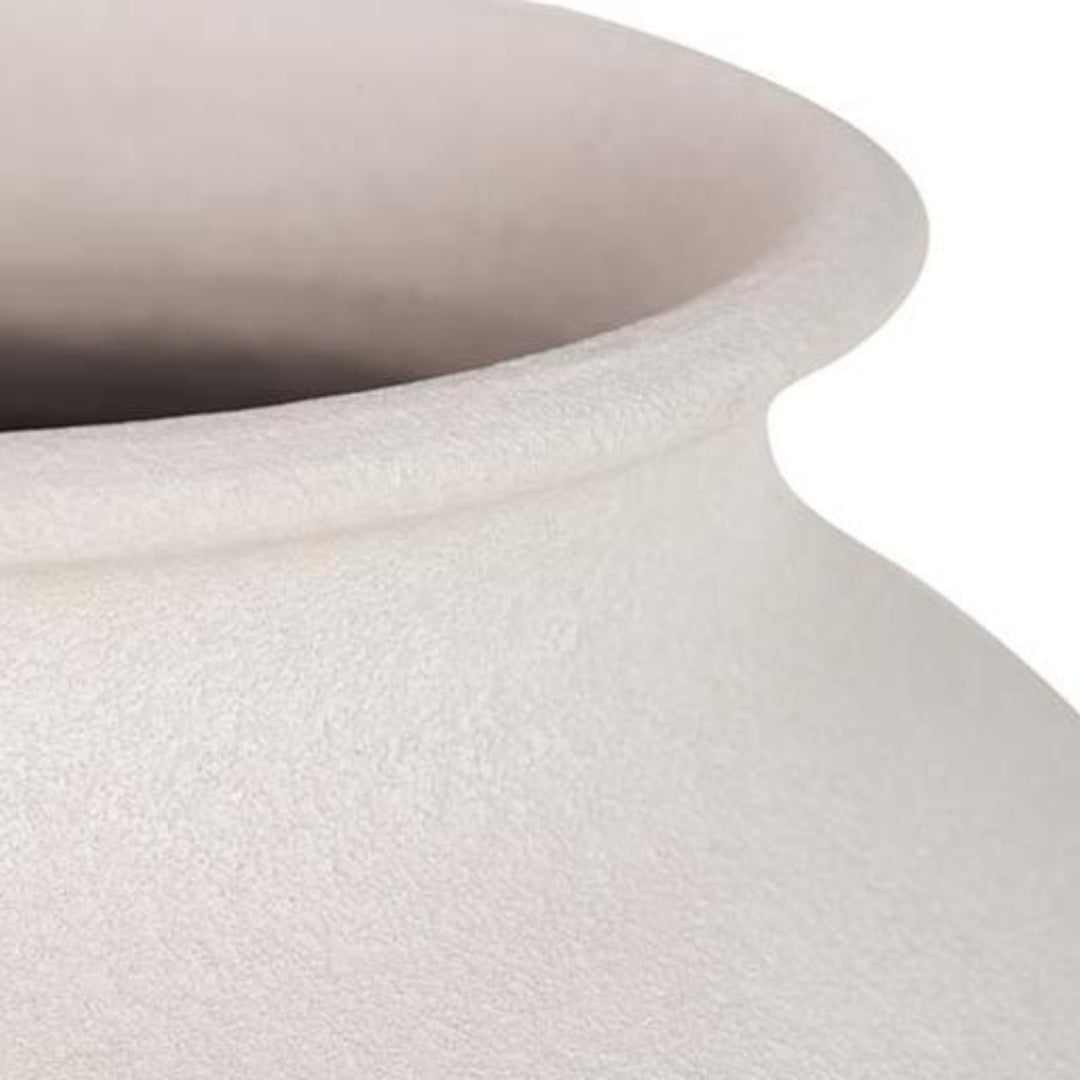 White Textured Ceramic Vase 30cm - LUXONAS