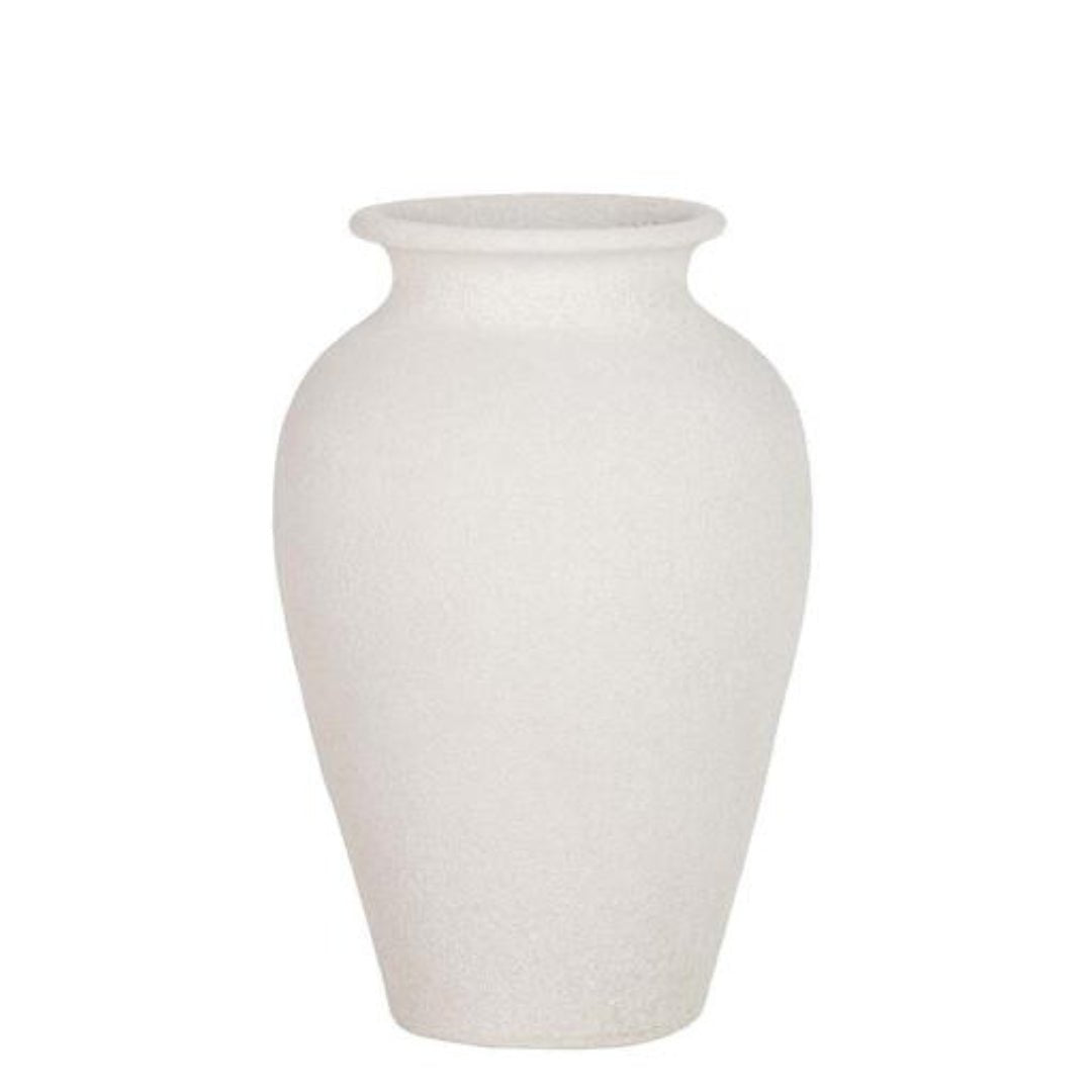 White Textured Ceramic Vase 30cm