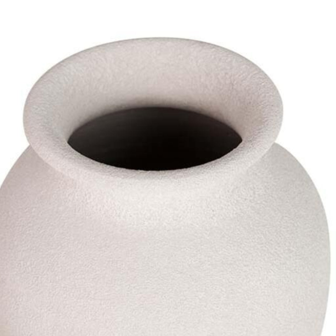 White Textured Ceramic Vase 30cm - LUXONAS
