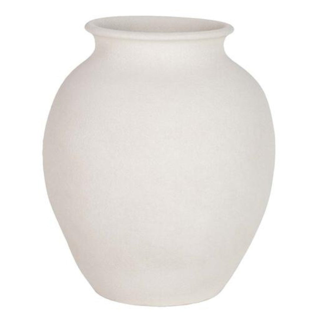 White Textured Ceramic Vase 40cm