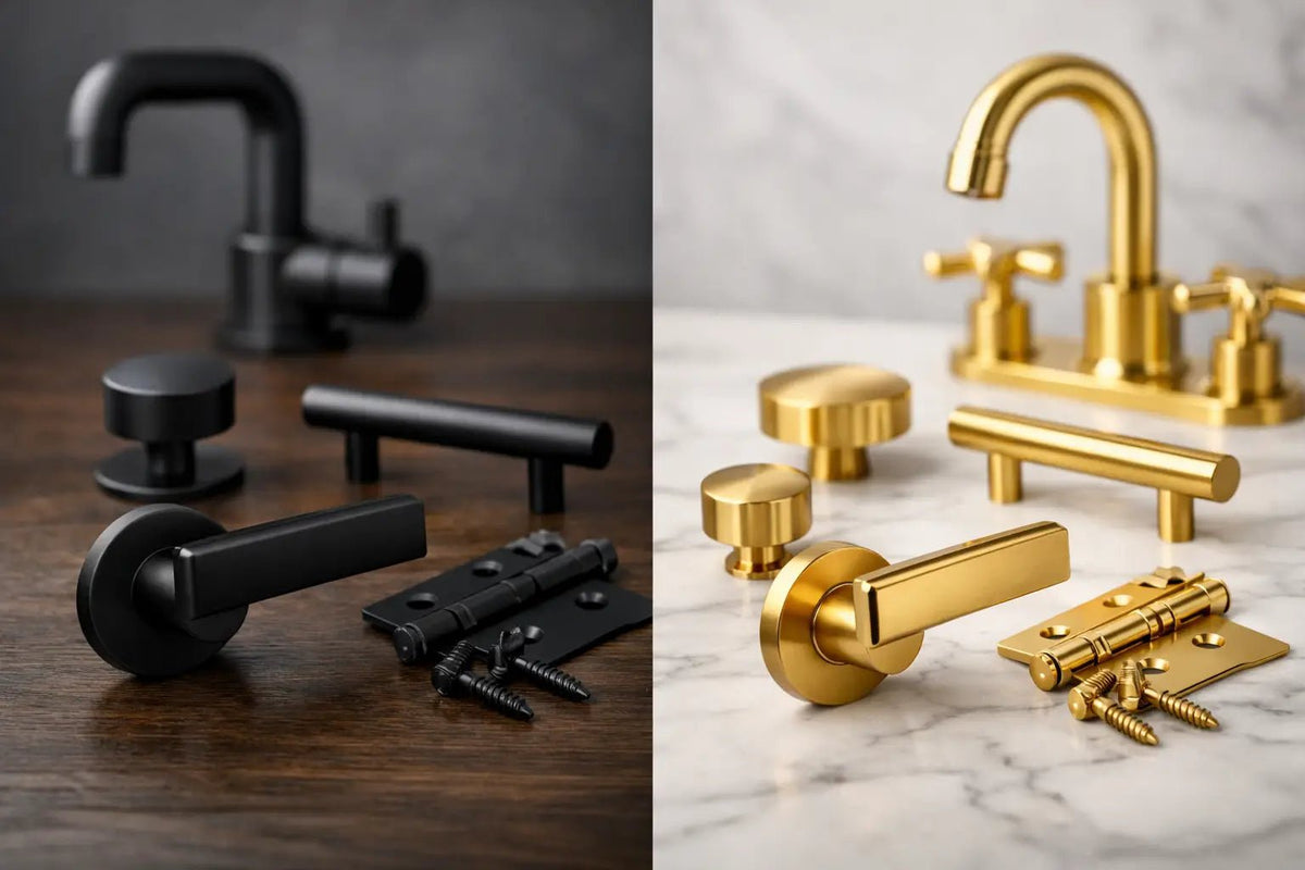 Matte Black vs Brass Hardware - LUXONAS HOME