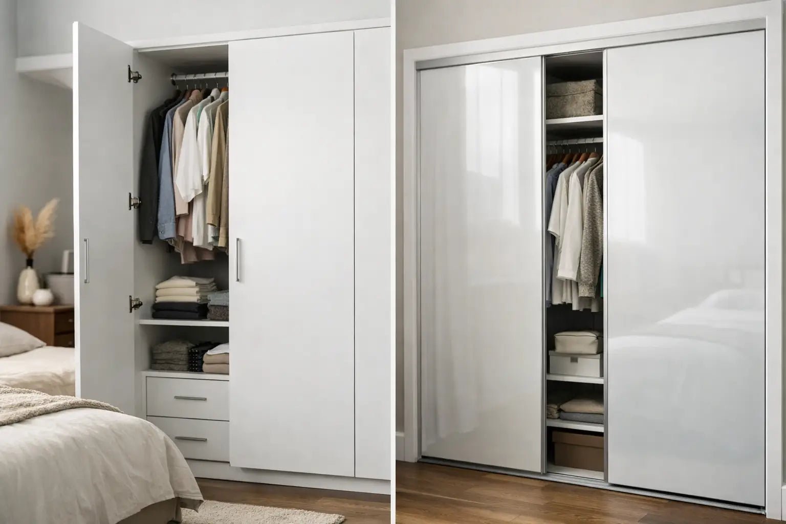 Wardrobe Doors Hinged vs Sliding - LUXONAS HOME
