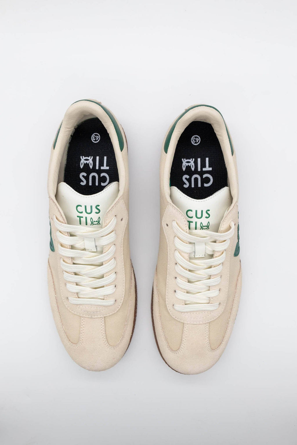 Light Beige Suede Casual Sneakers by Custi Mikelo with Interchangeable Laces