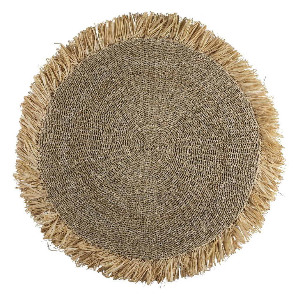100/120 cm Round Seagrass Rug | Rug with Tassels DASA (2 sizes) - LUXONAS HOME