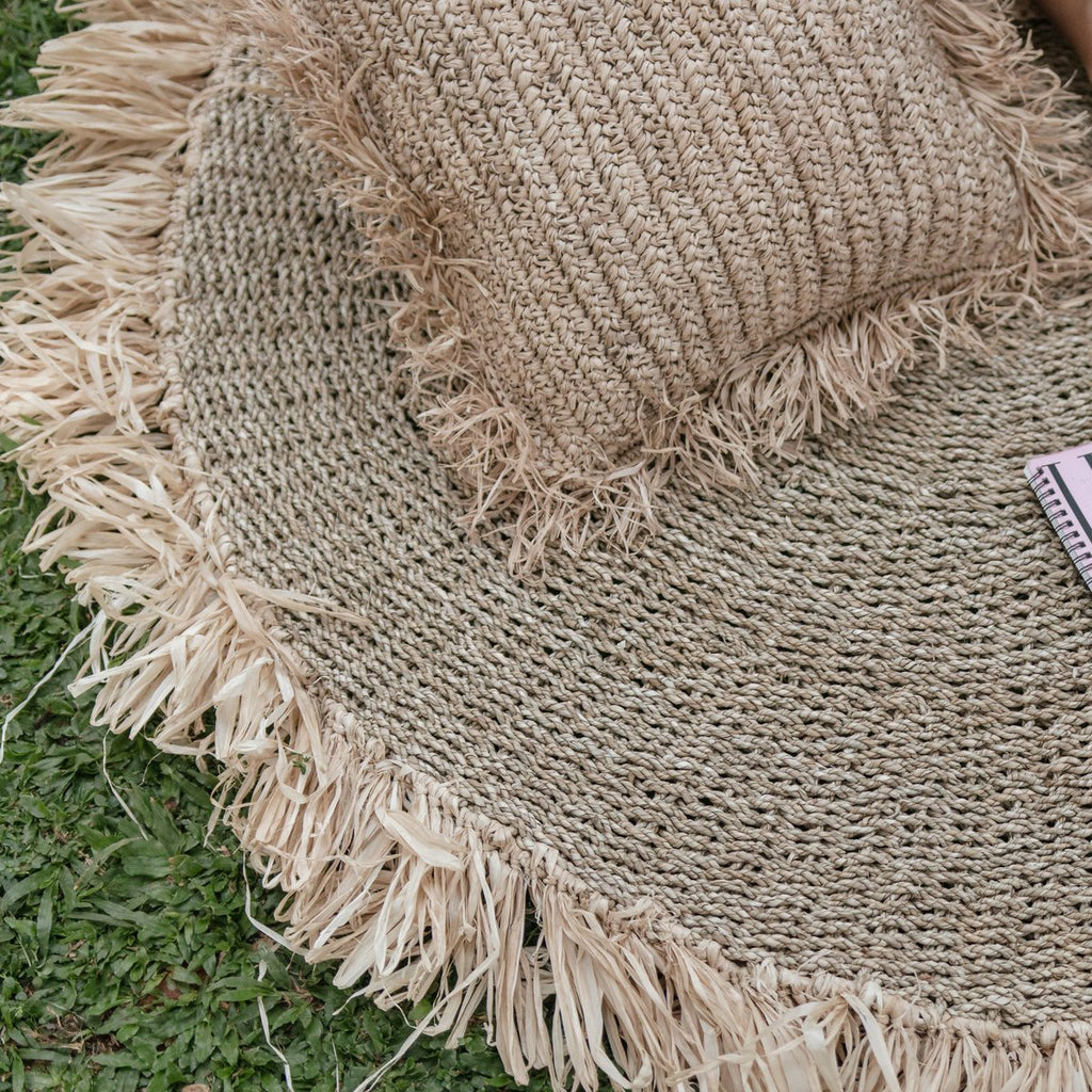 100/120 cm Round Seagrass Rug | Rug with Tassels DASA (2 sizes) - LUXONAS HOME