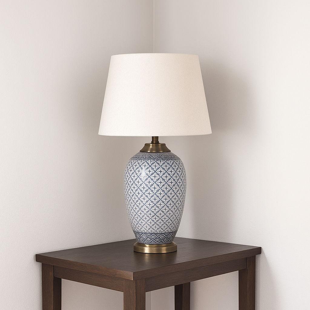 Lattice Ceramic Table Lamp - Elegant Home Decor