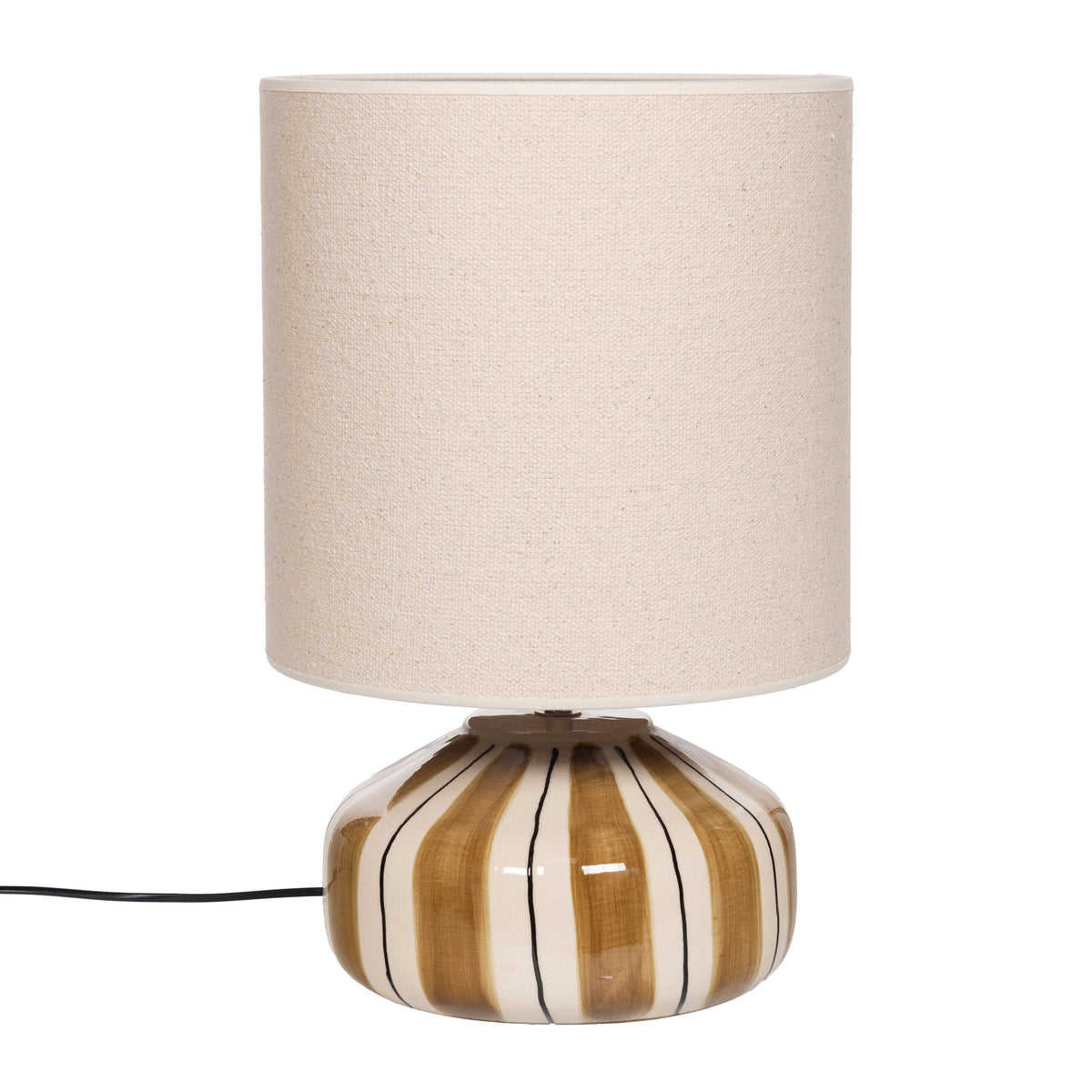 Grace Table Lamp in Brown with Cotton Shade