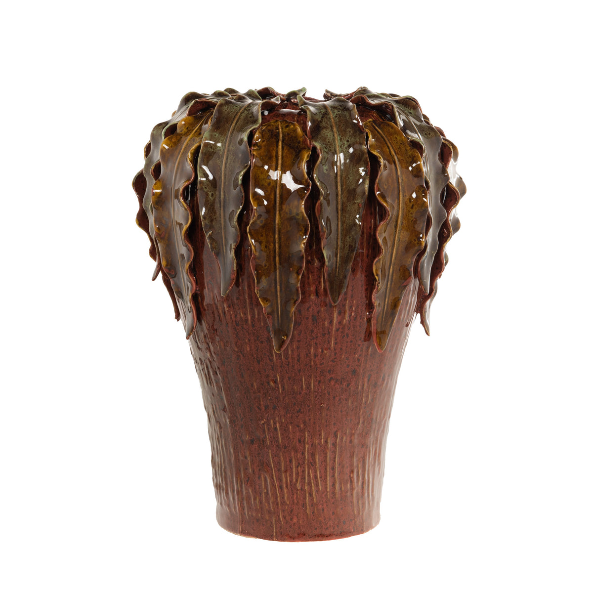 Setaria Vase in Plum and Green — 40 cm