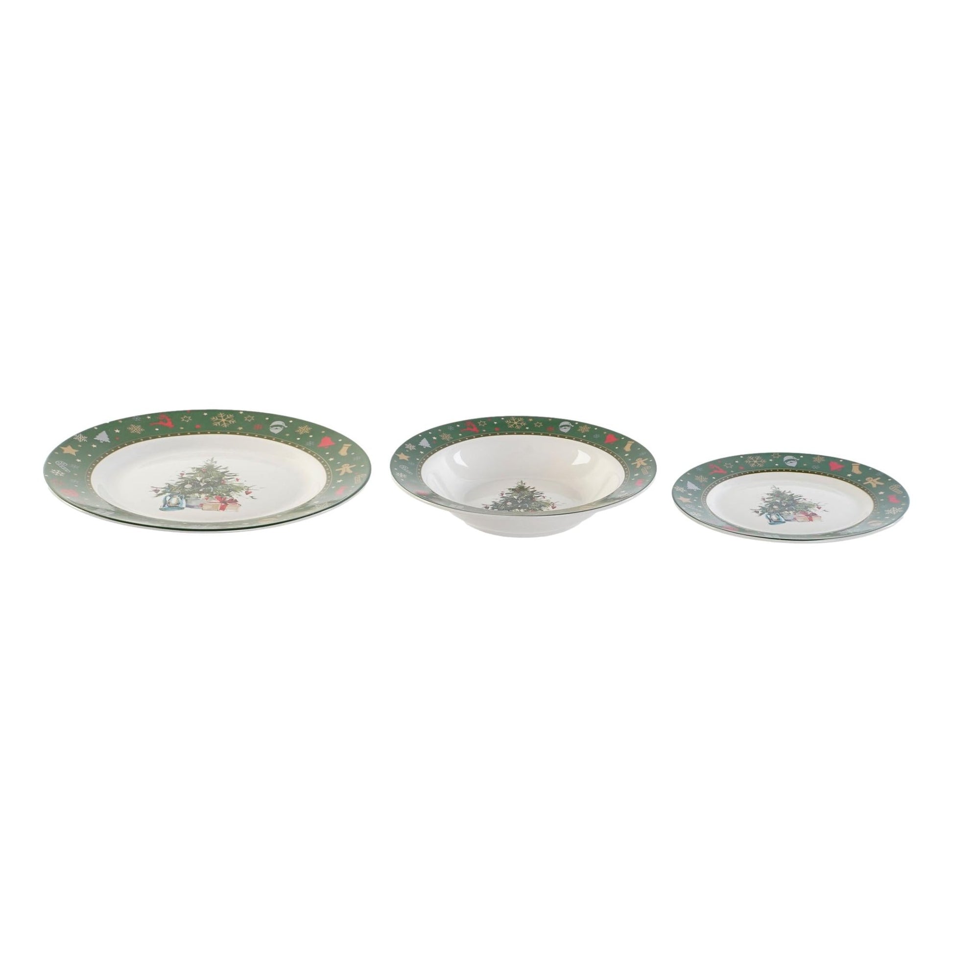 18 - Piece Christmas Dinner Set for Festive Dining - LUXONAS