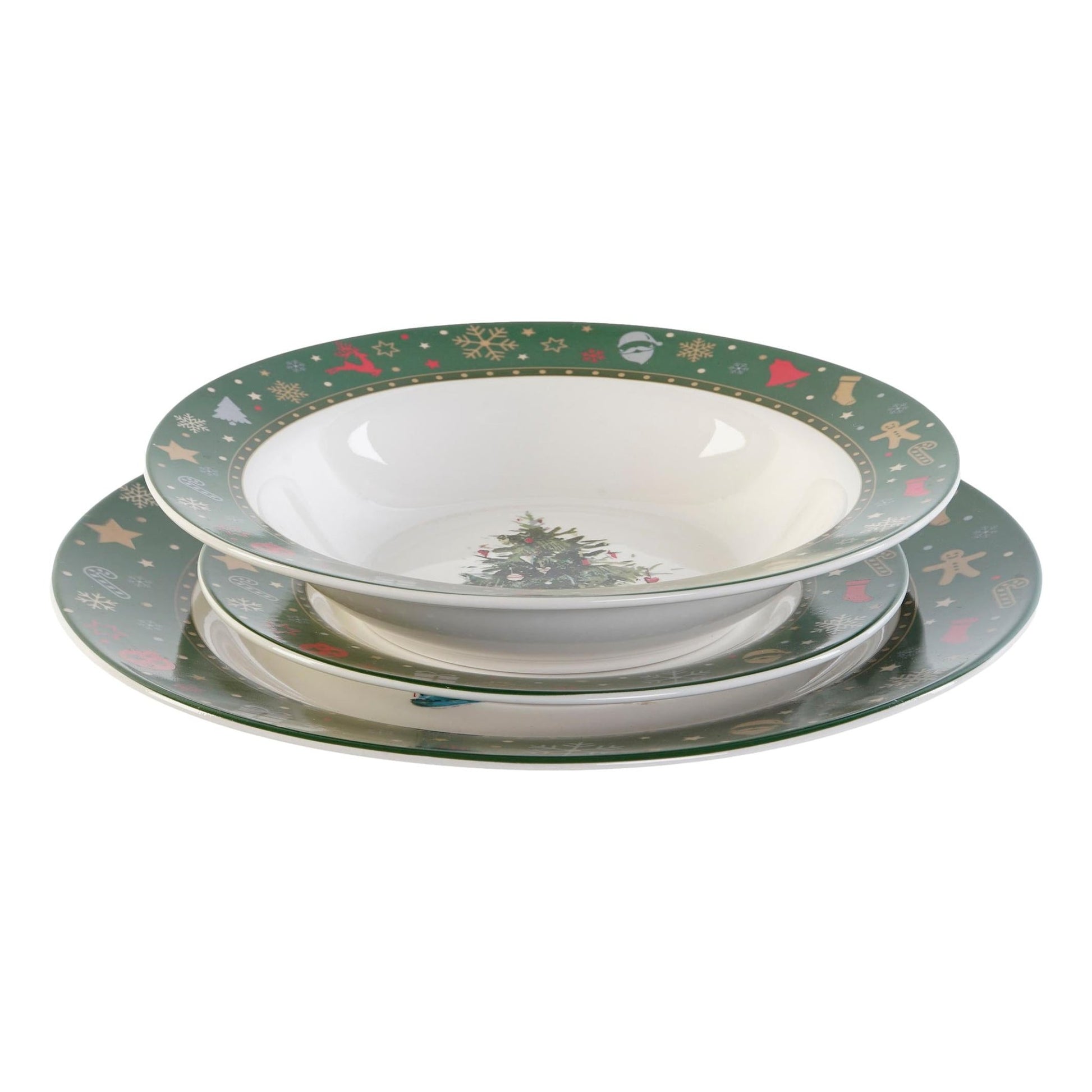 18 - Piece Christmas Dinner Set for Festive Dining - LUXONAS