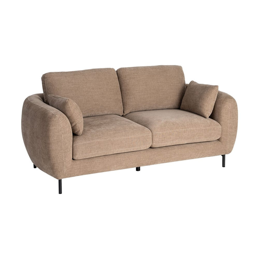 2 Seater Light Brown Fabric Sofa