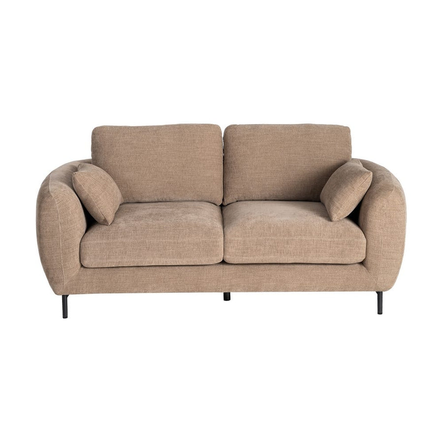 2 Seater Light Brown Fabric Sofa