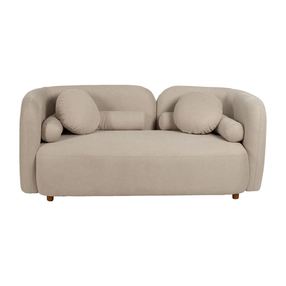 2 SEATER SOFA BEIGE WEAVE-WOOD 176 X 88 X 72 CM