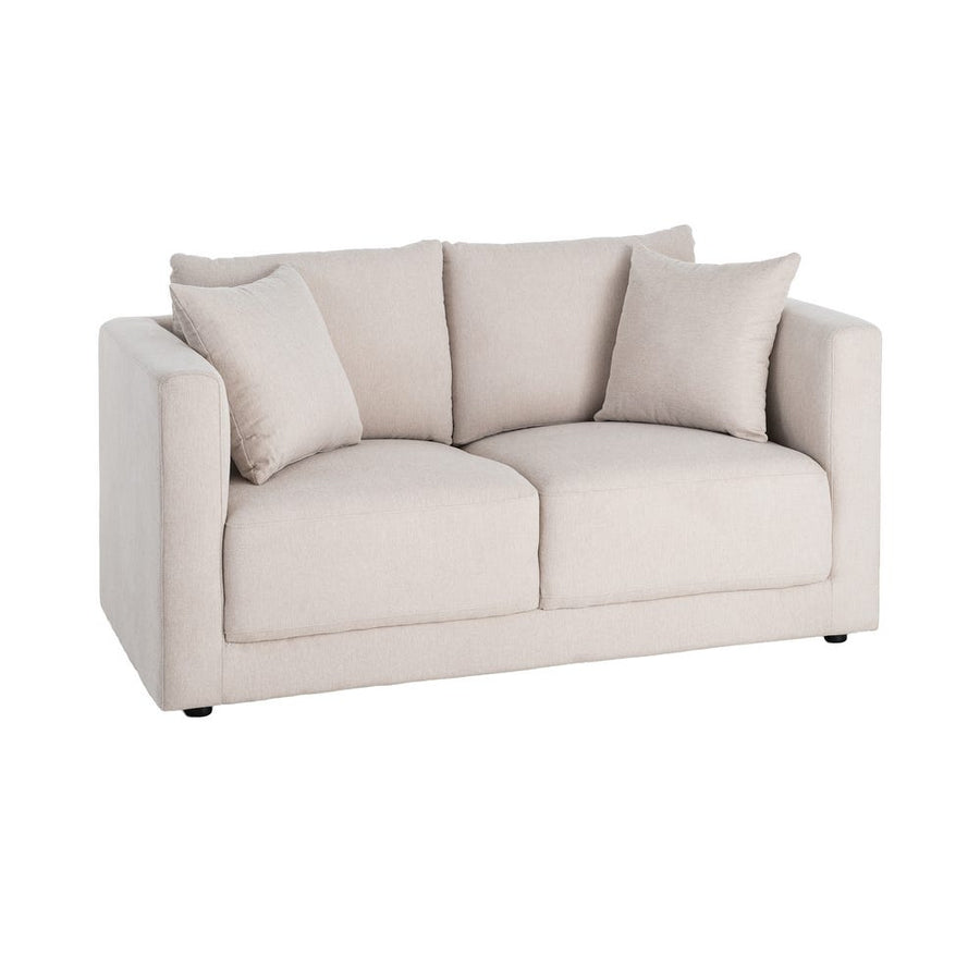 2-Seater Sofa with Elegant Cream Weave Fabric