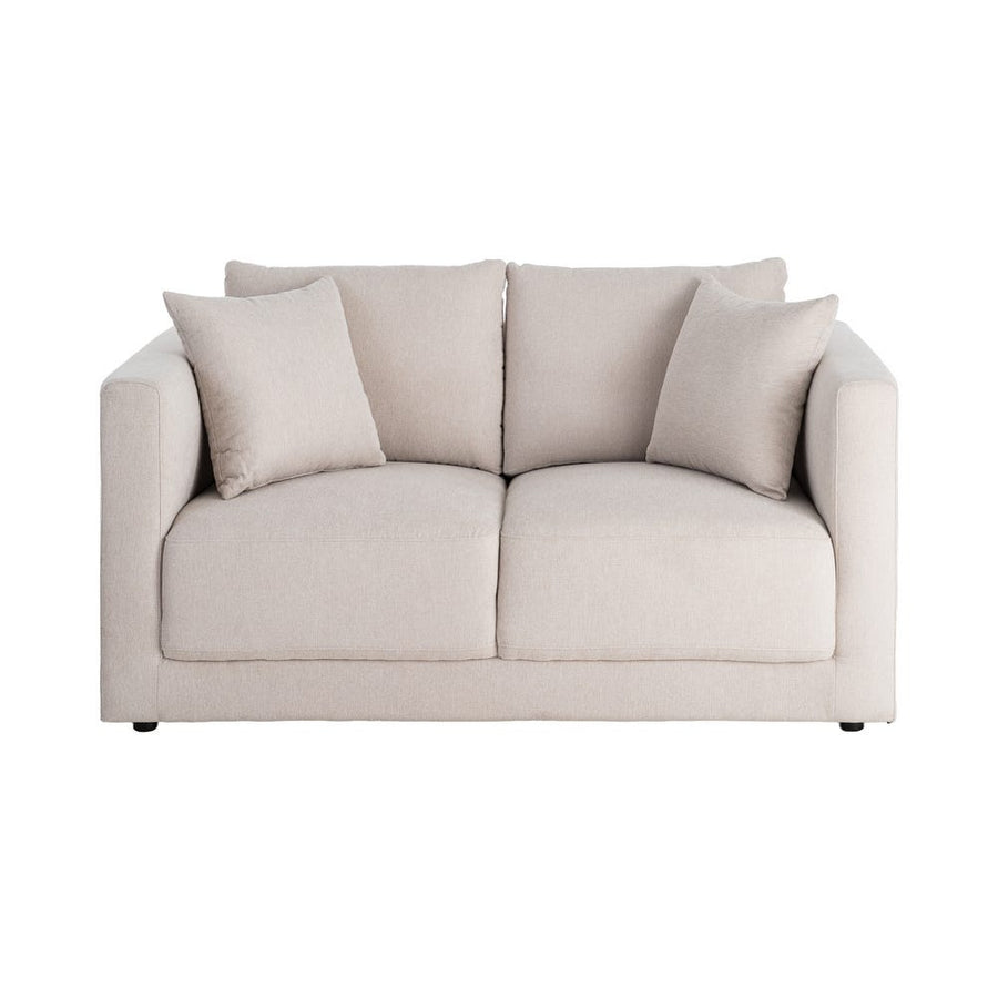 2-Seater Sofa with Elegant Cream Weave Fabric