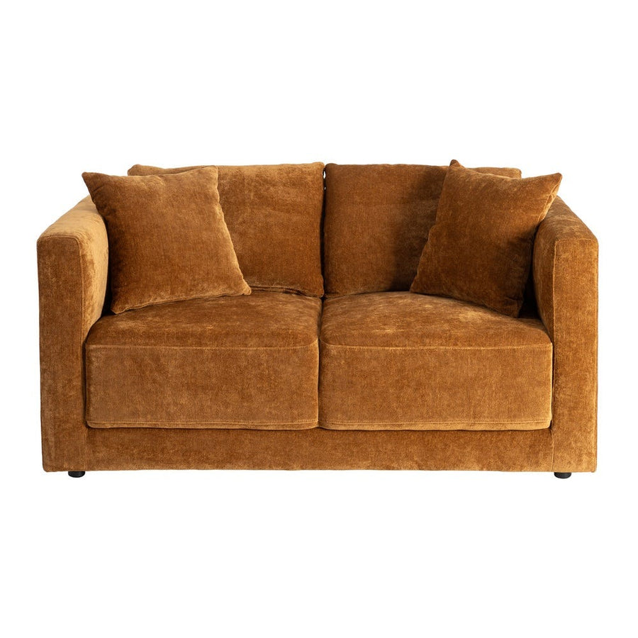 2-Seater Sofa in Ochre Woven Fabric