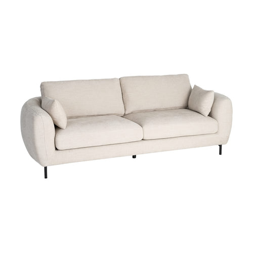 3 Seater Cream Fabric Sofa - LUXONAS HOME