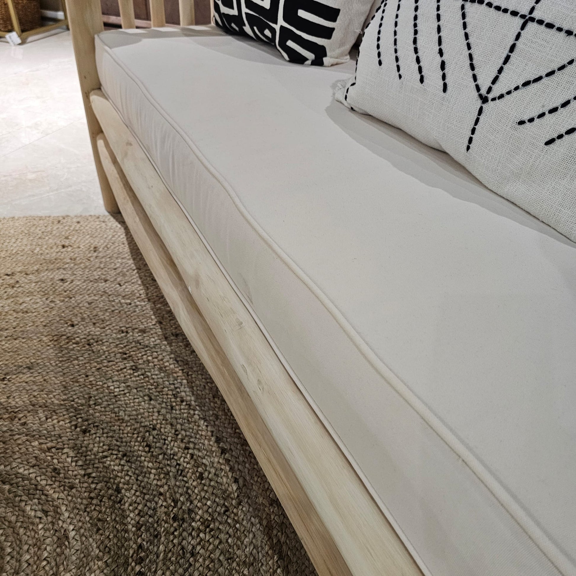 3 Seater Natural Teak Sofa - LUXONAS