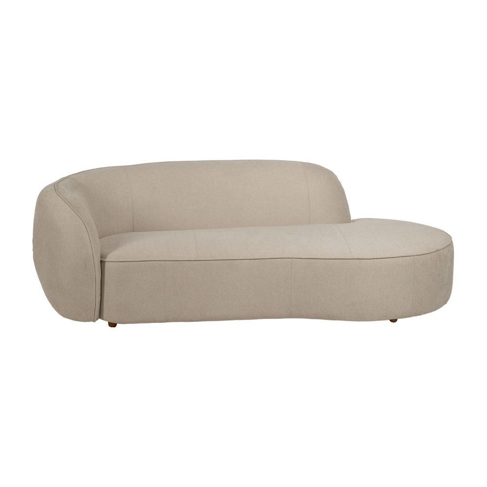3 Seater Beige Weave Wood Sofa Elegance