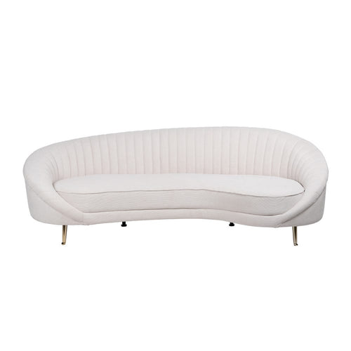 3 SEATER SOFA CREAM FABRIC-METAL 247 X 105 X 81 CM - LUXONAS HOME