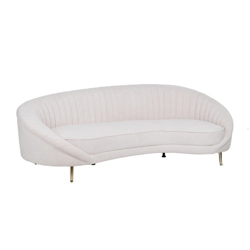 3 SEATER SOFA CREAM FABRIC-METAL 247 X 105 X 81 CM - LUXONAS HOME