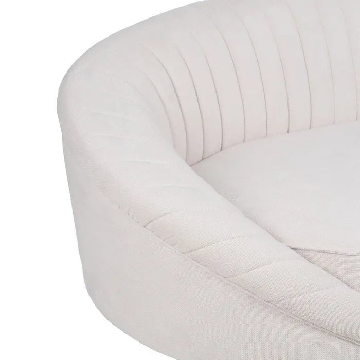 3 SEATER SOFA CREAM FABRIC - METAL - LUXONAS