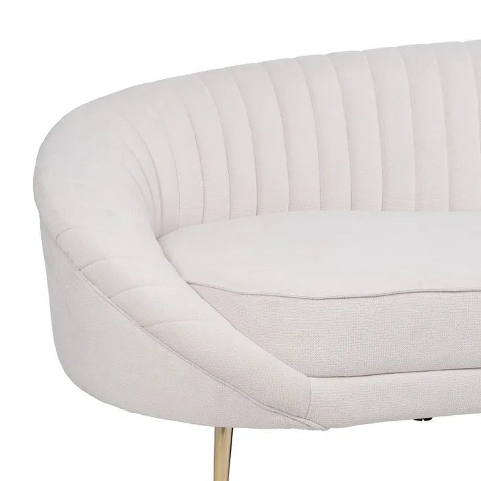 3 SEATER SOFA CREAM FABRIC - METAL - LUXONAS