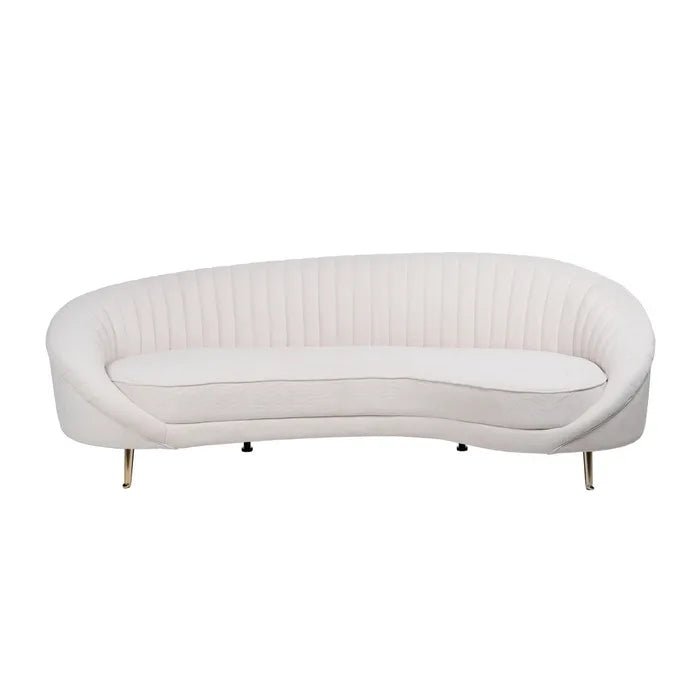 3 SEATER SOFA CREAM FABRIC - METAL - LUXONAS